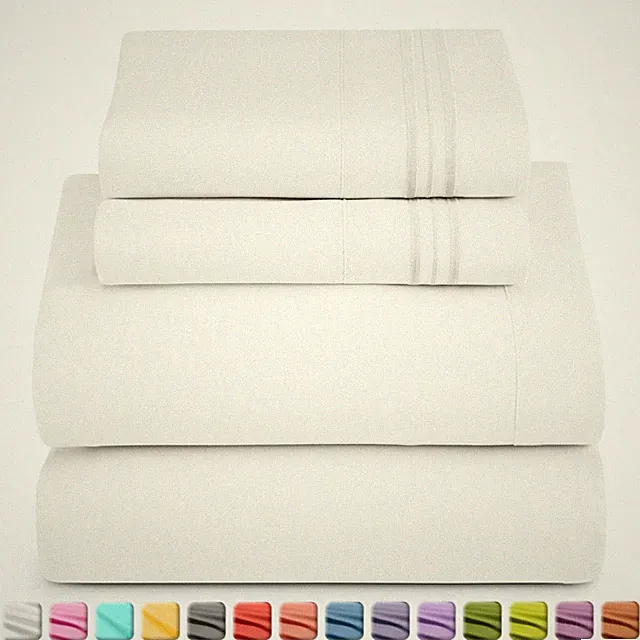 1800 Series 4 Piece Bed Sheet Set Hotel Luxury Ultra Soft Deep Pocket Sheets Set