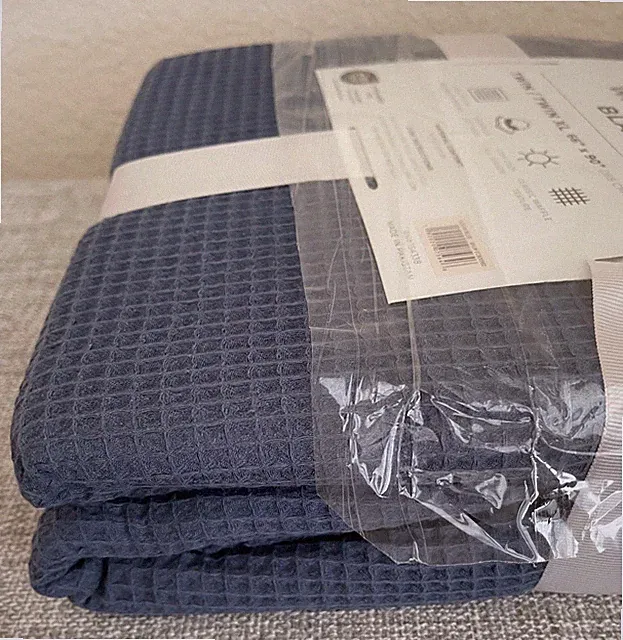 LAST IN STOCK color Ocean Blue Waffle Weave Throw Blanket NEW Twin XL size 66x90