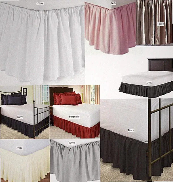 Solid 640 TC Cotton SPLIT Corner Ruffle Bed Skirt Twin XL (39" inch x 80" inch)